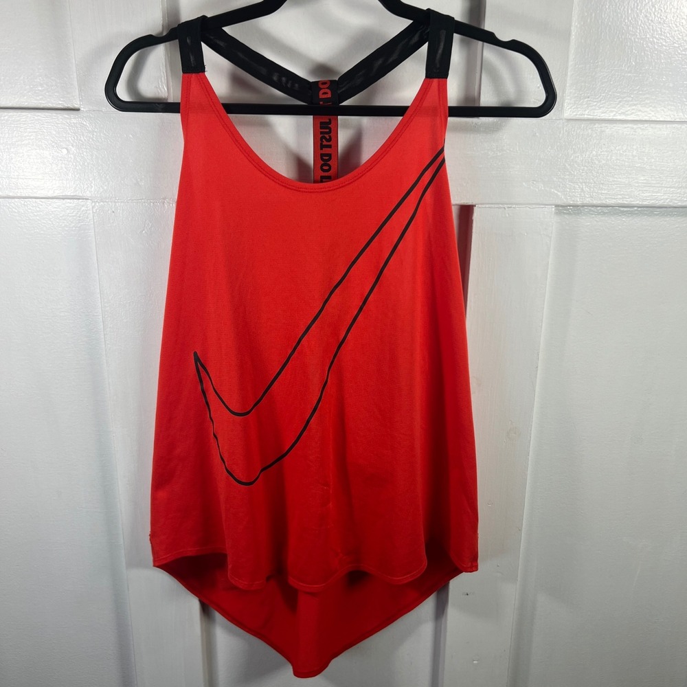 Nike Dri-FIT Womens Loose Fit Tank Top Red Just Do It Racerback 694367-696 L